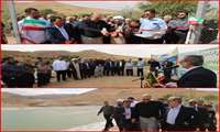 آغاز بهره برداری از استخر ذخیره آب کشاورزی عمومی روستای فلج شهرستان خرمدره استان زنجان