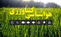 هشدار هواشناسی سطح نارنجی کشاورزی در پی کاهش محسوس دما 