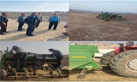 کاشت نخود پاییزه با دستگاه کشت مستقیم برای نخستین بار به صورت یکجا زراعی در شهرستان ایوان