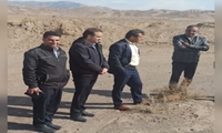 بازدید از طرح زهکشی اراضی مشاع روستای دَگفن تهرود، در شهرستان بم 