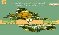 فارس رتبه اول در تولید محصول لیموشیرین