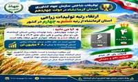 ارتقاء رتبه تولیدات زراعی استان کرمانشاه از رتبه ششم به چهارم در کشور