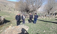 بازدید میدانی مسئولان جهاد کشاورزی و منابع طبیعی آمل از پروژه ۵۲۰ متری لوله‌گذاری آبگرم لاریجان  