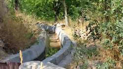 بهره‌برداری از کانال بتنی آبیاری در روستای کهنمو اسکو