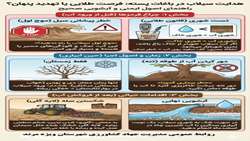 اینفو گرافی هدایت سیلاب در باغات پسته :فرصت طلائی یا تهدید پنهان